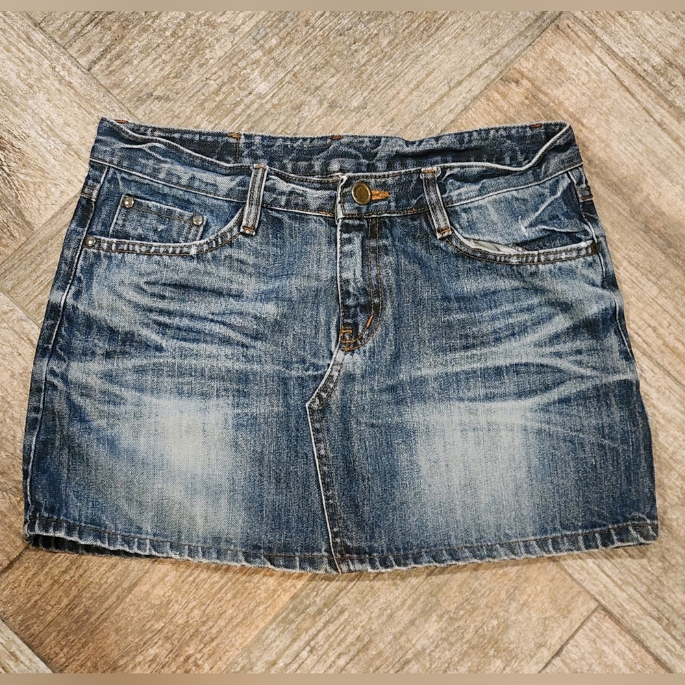 Y2K Tinun i  Blue Denim Mini Skirt Made in Korea W30XL13 1/2